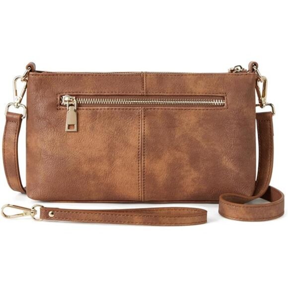 Handbags - Small Crossbody Purse Leather Wristlet Purses for Women with Zipper